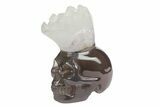 Polished Agate Skull with Quartz Crown #181974-1